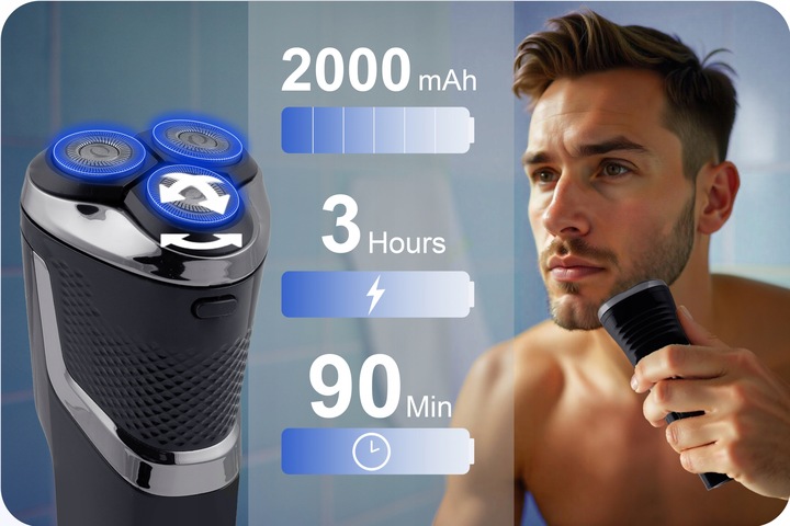 Maszynka do golenia golarka do brody zarostu 3 ostrza czarna Berdsen