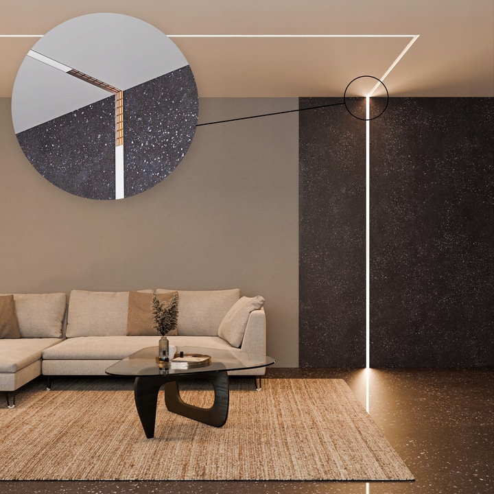 Profil LED Aluminiowy Do Płyt GK Gipsowych Wpuszczany Regips 2m