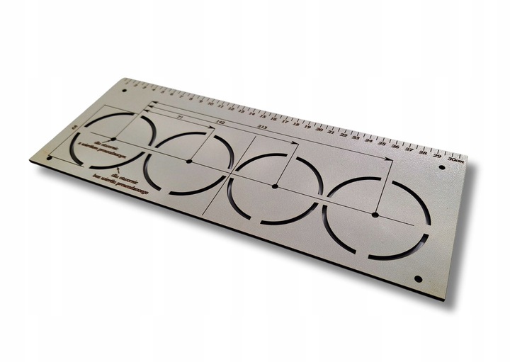 Szablon Wzornik do otworów puszek prądowych 68mm