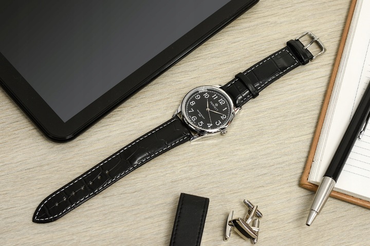 Zegarek męski klasyczny kwarcowy elegancki pasek skórzany analog Perfect