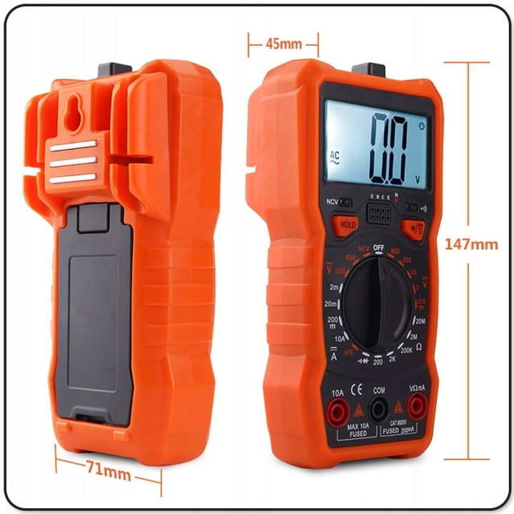 PROFESJONALNY MIERNIK POBORU PRĄDU MULTIMETR CYFROWY ELEKTRYCZNY LCD TESTER