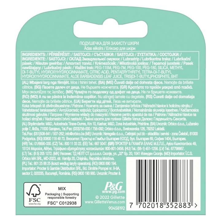 Venus Deluxe Smooth Sensitive, 4 wkłady do maszynki