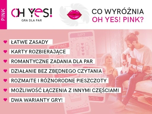 GRA DLA PAR - OH YES! PINK erotyczna wstępna WYZWANIA prezent WALENTYNKI