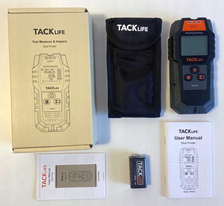 WYKRYWACZ PRZEWODÓW KABLI METALU DREWNA DETEKTOR NAPIĘCIA TACKLIFE