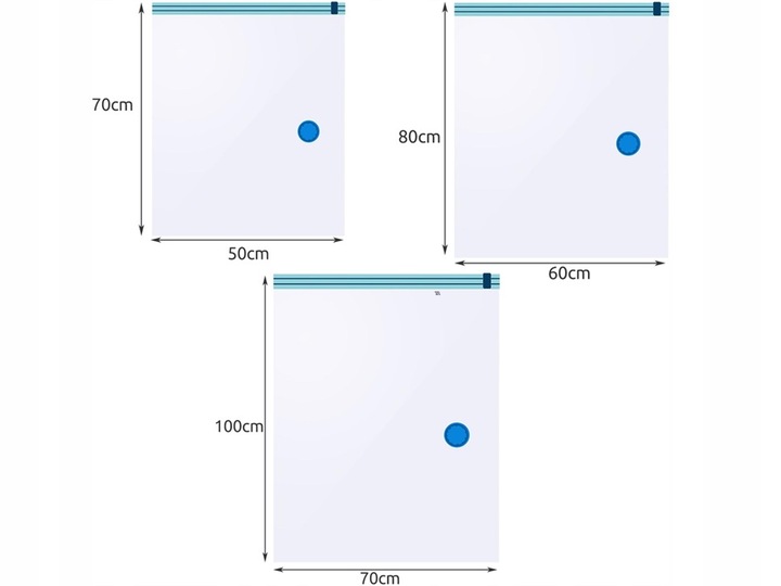 Worki Próżniowe na Ubrania Zestaw 15szt 3 Rozmiary 50x70cm 60x80cm
