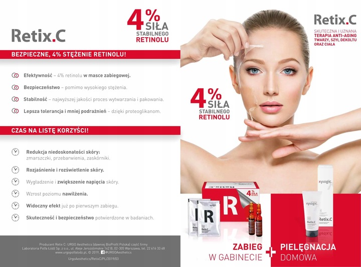 Urgo Retix C retinol 4% 2 ml + 5 g serum + maska Zabieg do twarzy