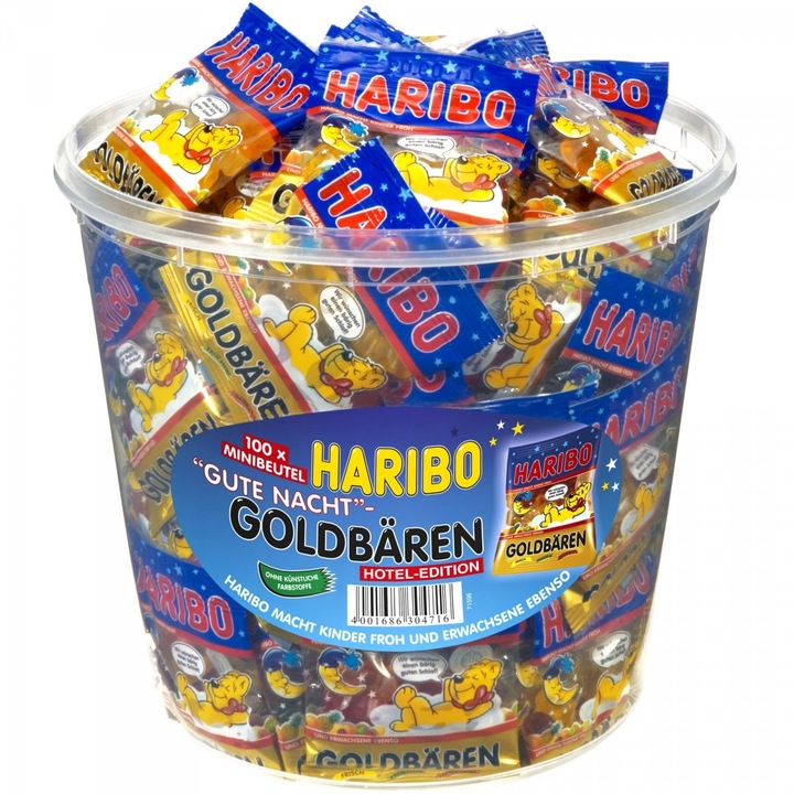 HARIBO GUTE-NACHT GOLDBÄREN MINIS 100 OP. 1000G ŻELKI Z NIEMIEC