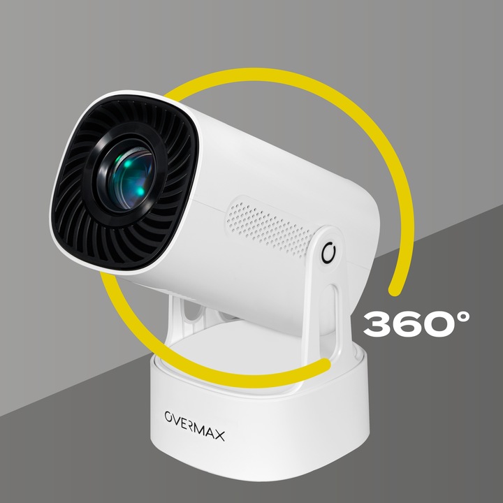 PROJEKTOR RZUTNIK ANDROID TV WIFI BEZPRZEWODOWY OBROTOWY LED PRZENOŚNY