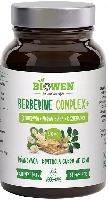Biowen Berberine Complex+ berberyna 510mg 60 kaps. morwa biała kozieradka