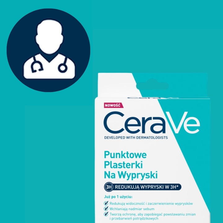 CeraVe Plasterki na niedoskonałości, 2x Żel myjący 236ml + GRATIS