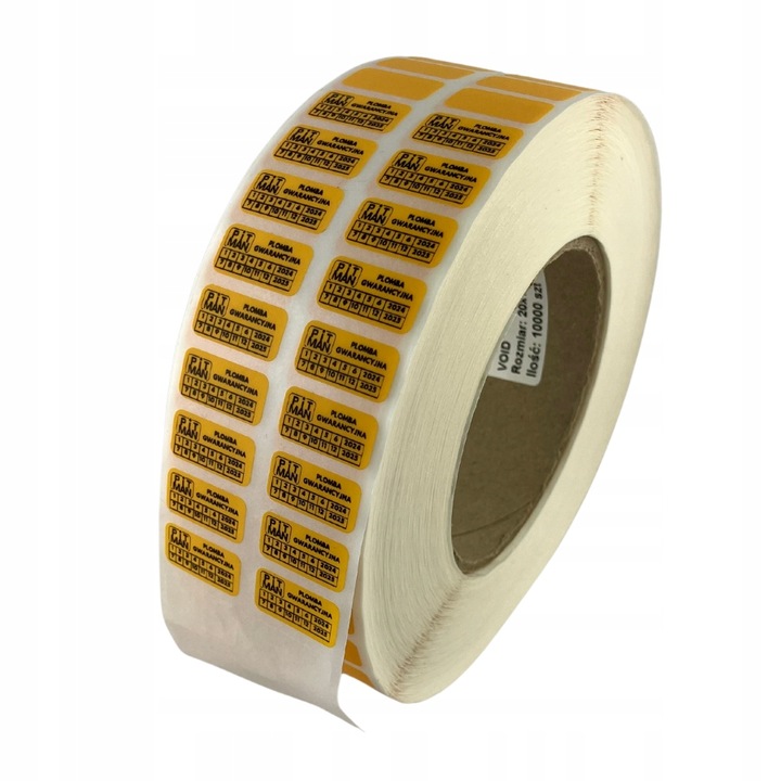 Plomba void żółta semi transfer 20*10 mm 500 szt