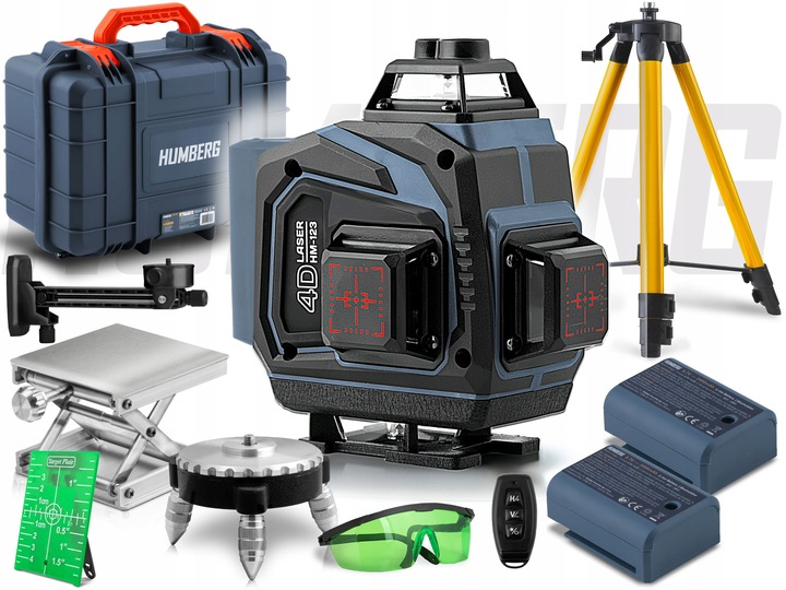 POZIOMICA LASEROWA LASER KRZYŻOWY + STATYW 4D SAMOPOZIOMUJĄCY 40m