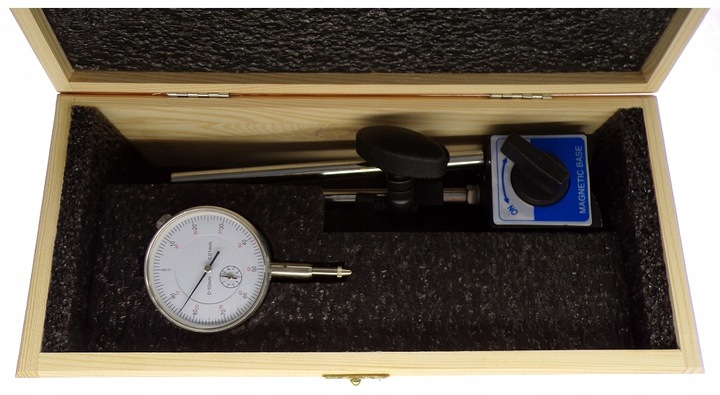 CZUJNIK ZEGAROWY 0-10 0,01 DO SPRAWDZANIA BICIA + UCHWYT STATYW MAGNETYCZNY