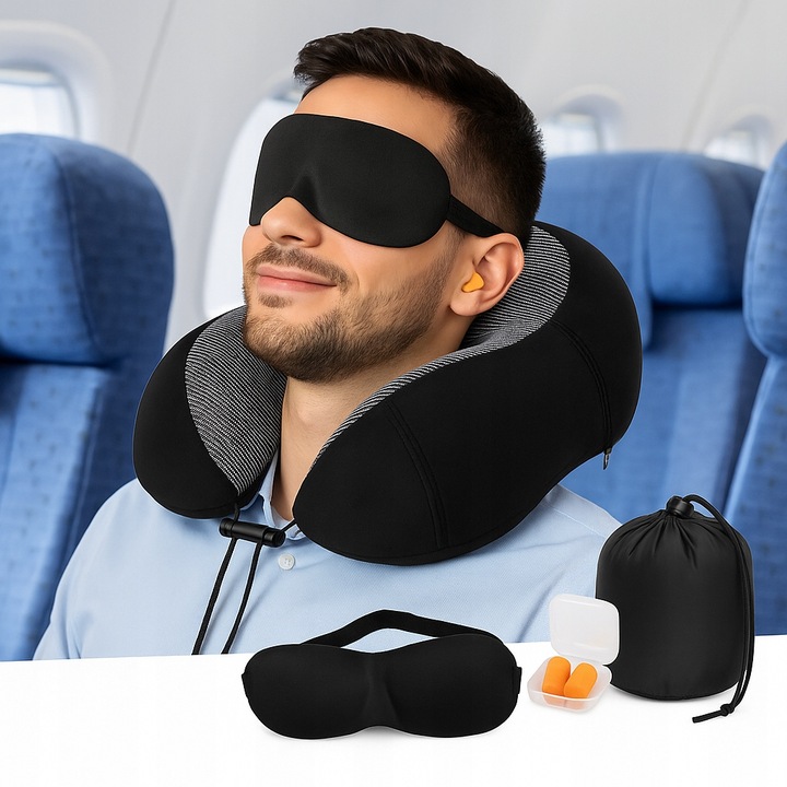 PODUSZKA PODRÓŻNA TURYSTYCZNA ROGAL DO SAMOLOTU + OPASKA + ZATYCZKI