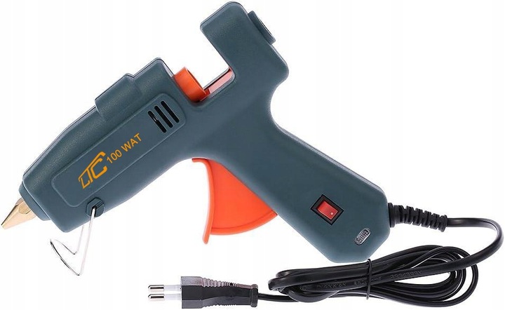 MOCNY PISTOLET DO KLEJU KLEJENIA NA GORĄCO KLEJARKA 100W + DUŻY ZAPAS