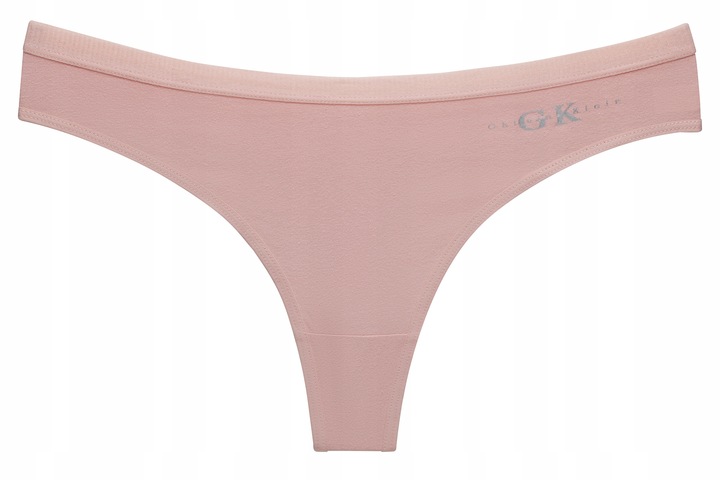 Majtki stringi damskie bawełniane GK zestaw gładkie z napisem