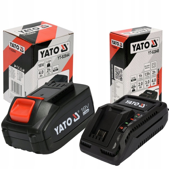 YATO ZESTAW AKUMULATOR BATERIA LITOWO JONOWA LI-ION 4Ah 18V + ŁADOWARKA