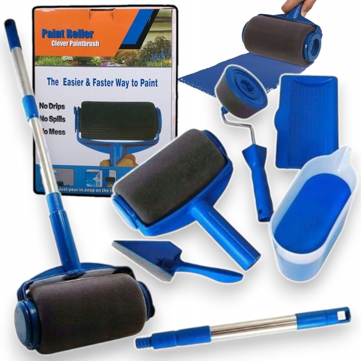 WAŁEK DO MALOWANIA SCIAN NIEKAPIĄCY UNIWERSALNY WAŁKI ZESTAW MALARSKI 5w1