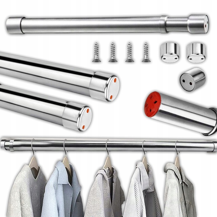 Drążek Rozporowy Prysznicowy Do Szafy Zasłon Teleskopowy Regulowany