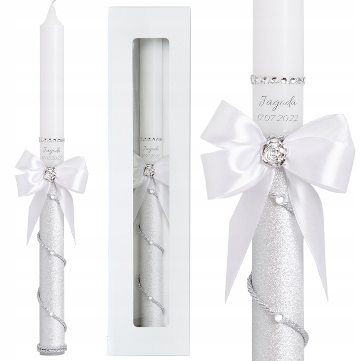 ŚWIECA KOMUNIJNA DO I KOMUNII ŚWIĘTEJ IMIĘ DATA