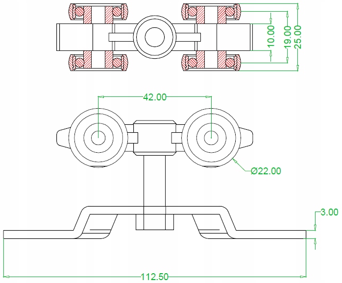 Wózek drzwi przejściowe Avanti S100