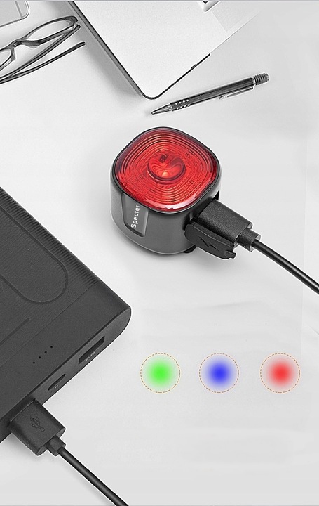 Lampka rowerowa czerwona SPECTER WT09 tył tylna do tyłu 100 godzin pracy