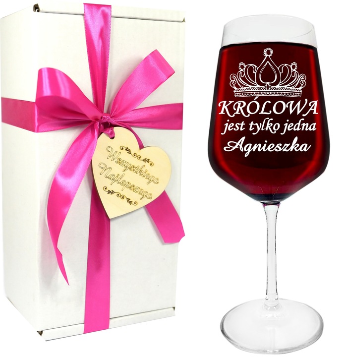 KIELISZEK do wina z grawerem na DZIEŃ KOBIET URODZINY kieliszek XXL