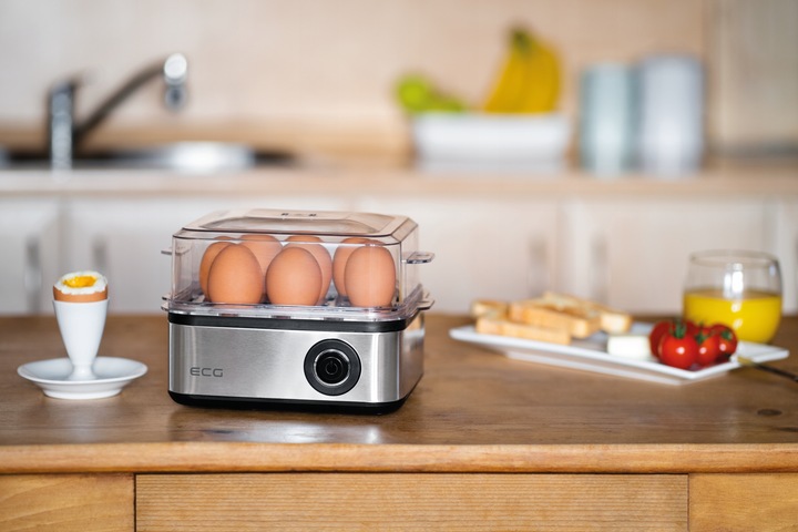 Jajowar ECG UV 5080 srebrny/szary 8 jajek gotowane, 4 jajka sadzone