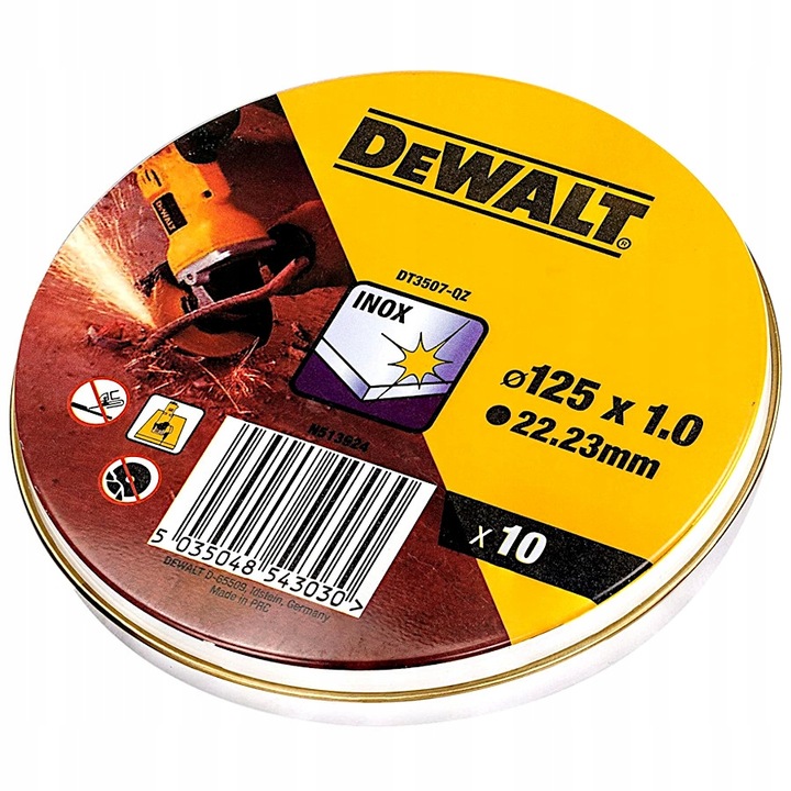DEWALT TARCZA DO METALU INOX 125X1MM 10SZT DT3507