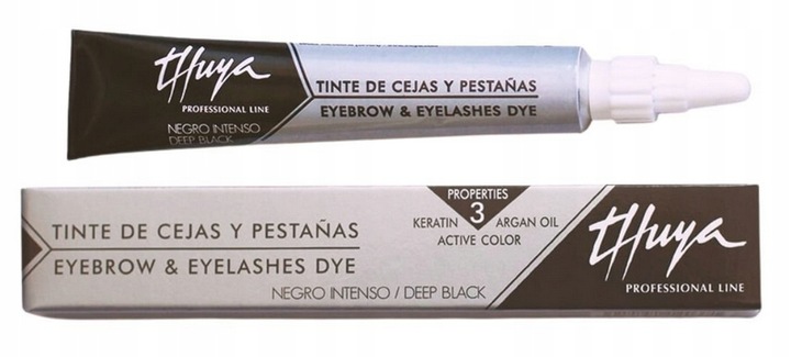 Thuya Farba do brwi i rzęs Deep Black Intensywnie Czarna AGRAN KERATIN 14ml
