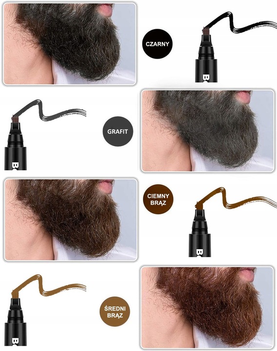 GLOVIS FILLER Zestaw do Wypełniania Zarostu Brody Marker Pisak +