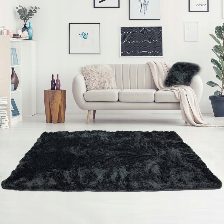 MIĘKKI PLUSZOWY DYWAN ANTYPOŚLIZGOWY PLUSZ 120X170 DO PRANIA