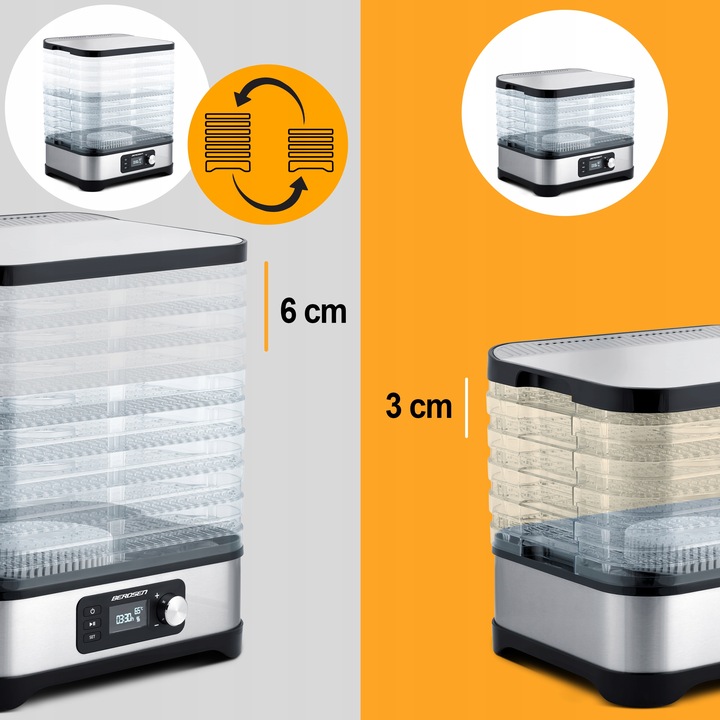 DUŻA Suszarka do grzybów spożywcza owoców i warzyw 5 poziomów +