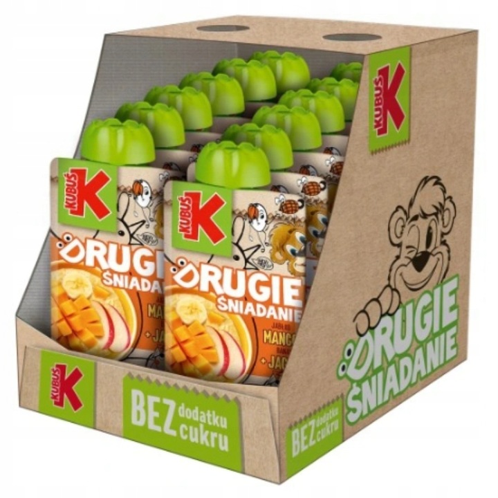KUBUŚ Mus Drugie Śniadanie Mango Banan Kasza Jaglana 12x 100g