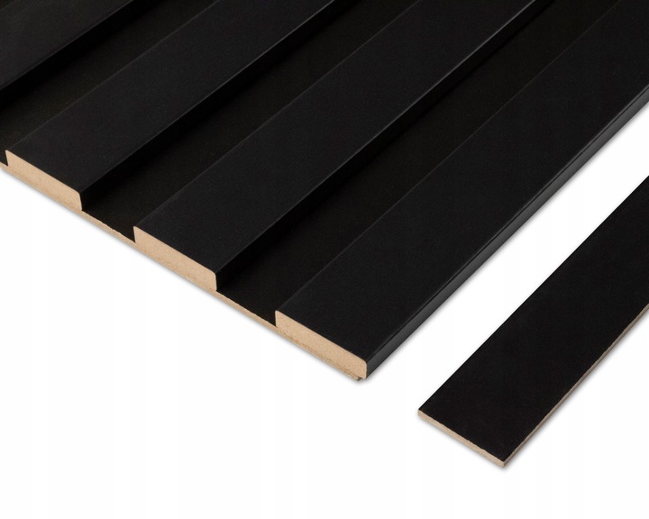 Lamele na czarnej płycie HDF - zestaw 59,5 cm x 275 cm - Czarny 914 i inne