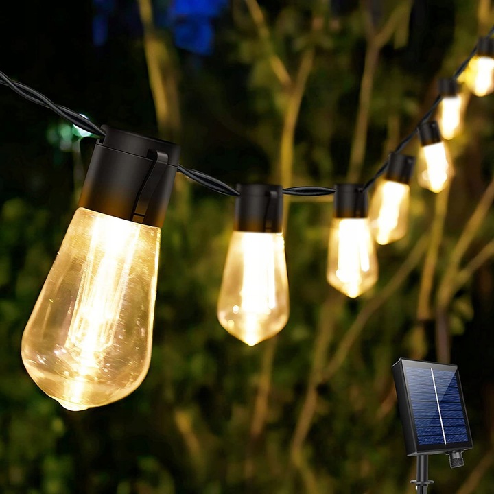 GIRLANDY SOLARNE 5 Metrów 20 Żarówek LED Lampki Ozdobne Ogrodowe