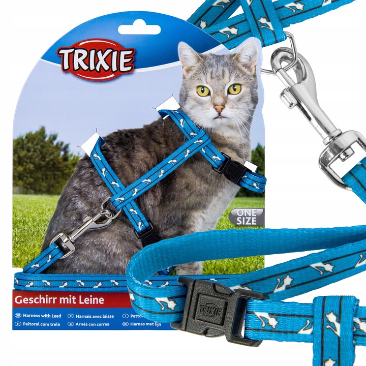 SZELKI REGULOWANE BEZUCISKOWE DLA KOTA + SMYCZ