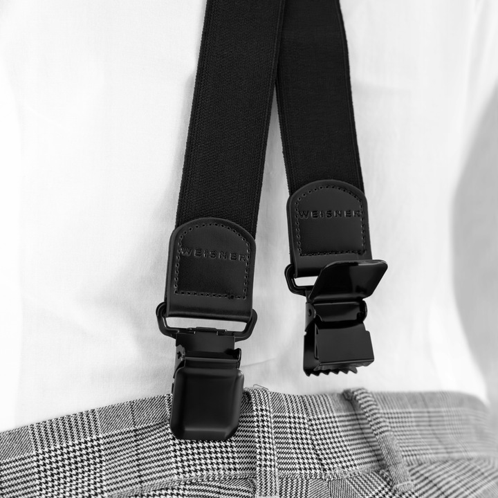 WEISNER X Black | ELEGANCKIE SZEROKIE SZELKI DO SPODNI GARNITURU NA