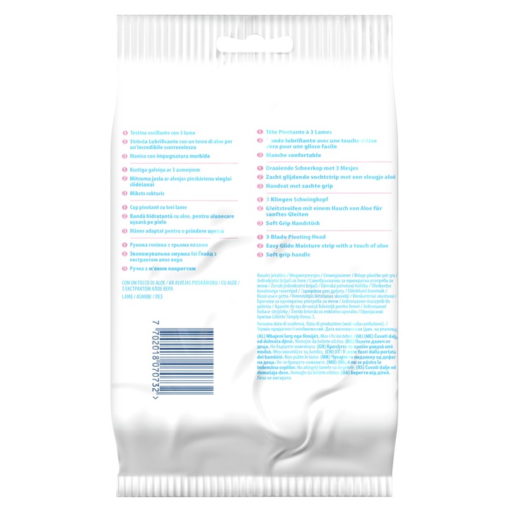 MASZYNKA JEDNORAZOWA DO GOLENIA GILLETTE SIMPLY VENUS 3 12 SZT.