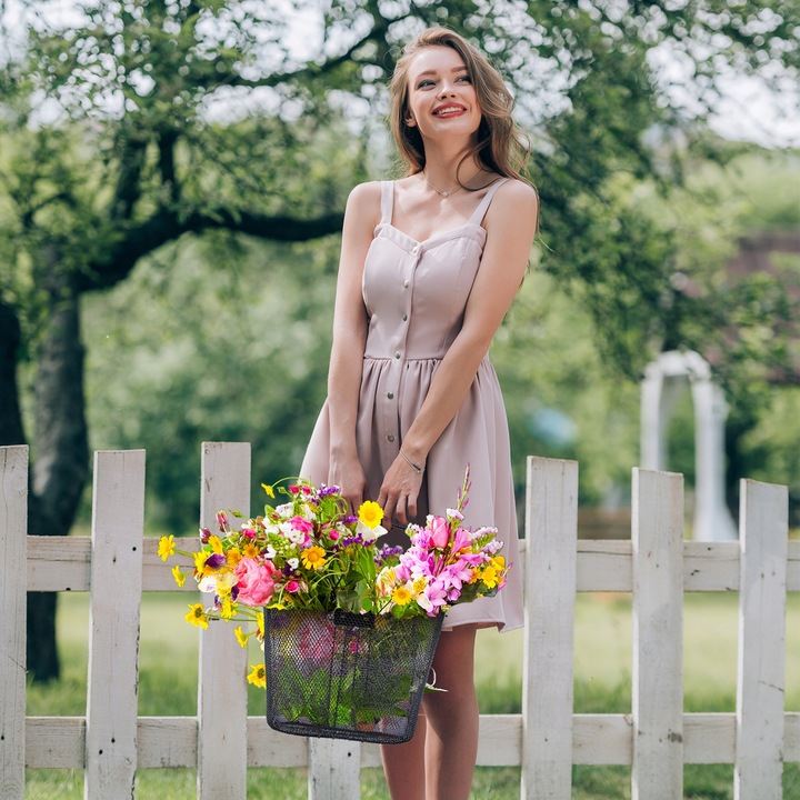 KOSZYK KOSZ METALOWY ROWEROWY NA ROWER PRZEDNI Z UCHWYTEM CLICK CZARNY DUŻY