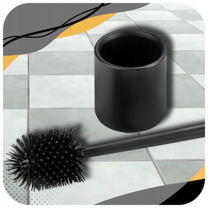 SZCZOTKA DO WC SILIKONOWA TOALETOWA DO ŁAZIENKI TOALETY CZARNA +