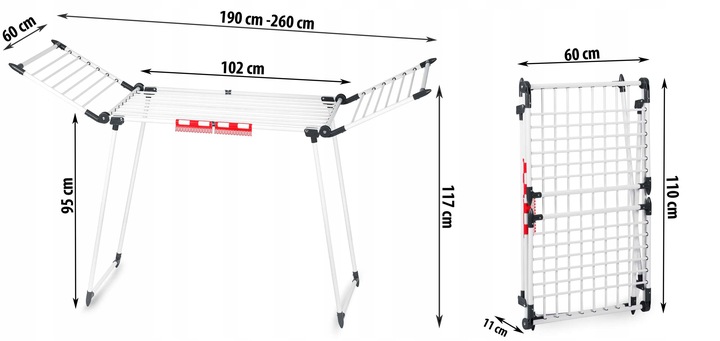 SUSZARKA NA PRANIE DO UBRAŃ TELESKOPOWA 27m XXXL
