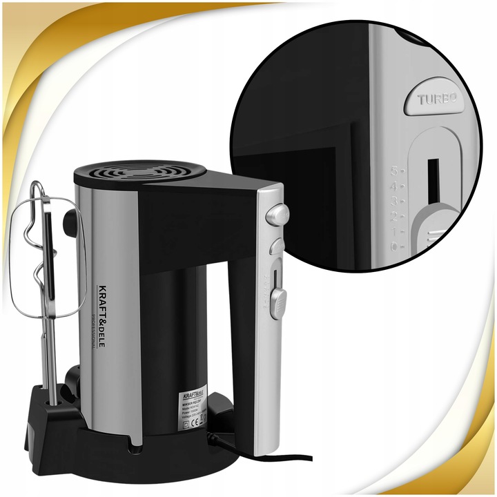 MIKSER RĘCZNY ROBOT KUCHENNY WIELOFUNKCYJNY 1000W TURBO 5 BIEGÓW