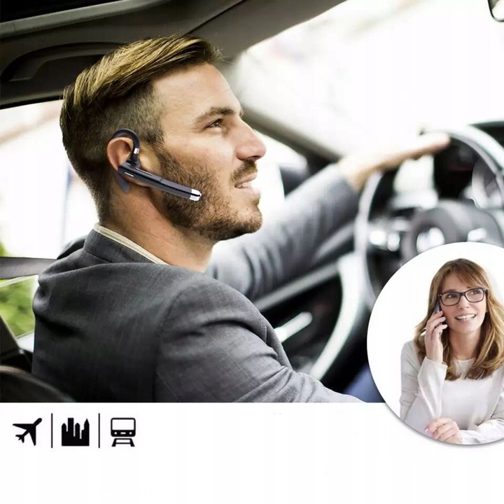 Bezprzewodowa słuchawka do rozmów BLUETOOTH mikrofon dla kierowców do ucha