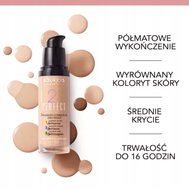 BOURJOIS 123 Perfect Kryjący Podkład do twarzy 30 ml - 51 Light