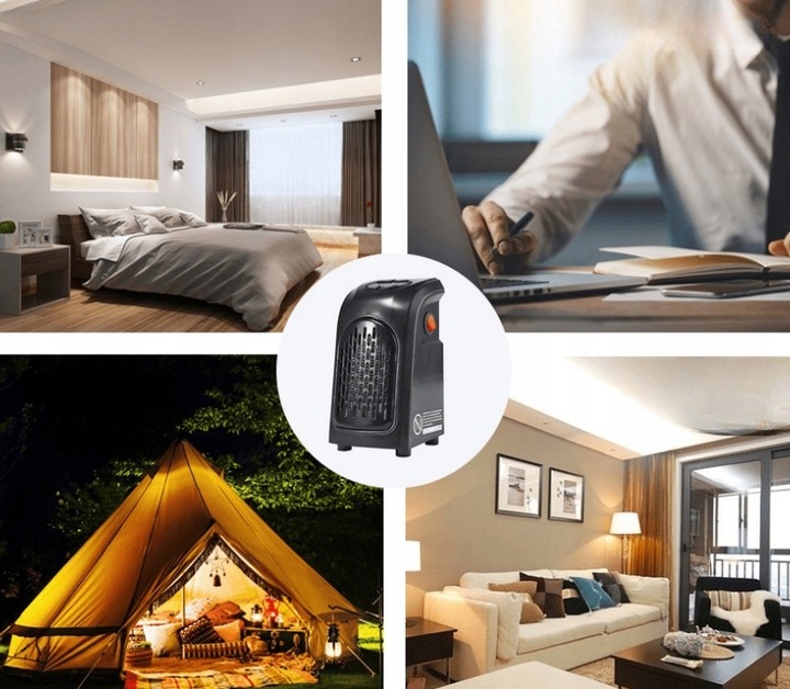 GRZEJNIK ELEKTRYCZNY MINI FARELKA TERMOWENTYLATOR DO GNIAZDKA