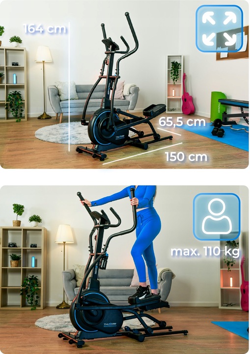 Trenażer eliptyczny 110kg rower magnetyczny orbi-trek solidny stacjonarny