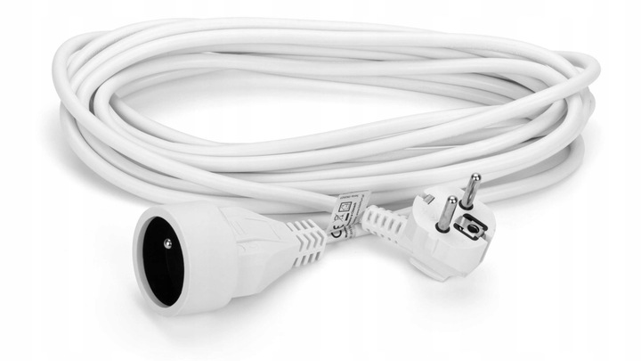 PRZEDŁUŻACZ SIECIOWY JEDNOGNIAZDOWY MOCNY GRUBY KABEL ELEKTRYCZNY 10A 3M