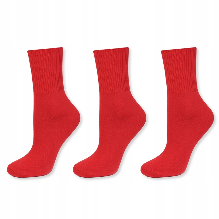 Skarpetki Damskie Bawełniane Bezuciskowe Polskie Cerber 36/38 Czerwony