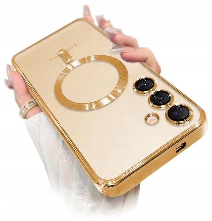 ETUI MAGSAFE GLAMOUR CLEAR CASE do SAMSUNG GALAXY S24 FE 5G SZKŁO HARTOWANE